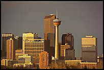 Skyline and tower, late afternoon. Calgary, Alberta, Canada (color)