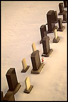 Tombstones in snow. Calgary, Alberta, Canada