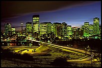 Bridge and skyline at night. Calgary, Alberta, Canada