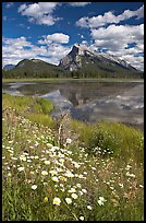 First Vermillon Lake and Mt Rundle, afternoon. Banff National Park, Canadian Rockies, Alberta, Canada