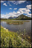 Mt Rundle and second Vermillion lake, afternoon. Banff National Park, Canadian Rockies, Alberta, Canada