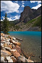 Moraine Lake and peak, afternoon. Banff National Park, Canadian Rockies, Alberta, Canada