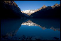 Lake Louise and Victoria Peak, early morning. Banff National Park, Canadian Rockies, Alberta, Canada