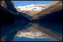 Victoria peak reflected in Lake Louise, early morning. Banff National Park, Canadian Rockies, Alberta, Canada