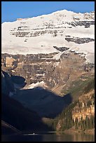 Victoria peak and glacier above Lake Louise, early morning. Banff National Park, Canadian Rockies, Alberta, Canada (color)