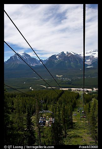 Tram at Lake Louise ski resort and Ten Peaks lodge. Banff National Park, Canadian Rockies, Alberta, Canada