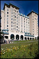 Facade of Chateau Lake Louise hotel. Banff National Park, Canadian Rockies, Alberta, Canada