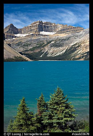 Bow Lake, mid-day. Banff National Park, Canadian Rockies, Alberta, Canada (color)