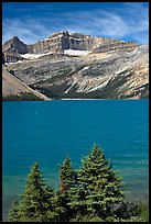 Bow Lake, mid-day. Banff National Park, Canadian Rockies, Alberta, Canada