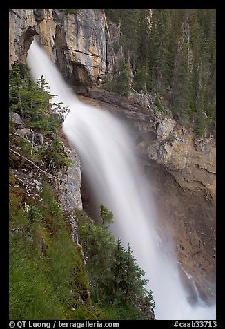 Panther Falls seen from the hanging ledge. Banff National Park, Canadian Rockies, Alberta, Canada