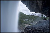 Panther Falls and ledge, seen from behind. Banff National Park, Canadian Rockies, Alberta, Canada (color)