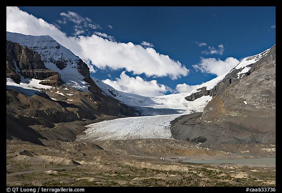 Athabasca Glacier flowing out of the Columbia Icefield, morning. Jasper National Park, Canadian Rockies, Alberta, Canada