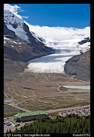 Icefields Center and Athabasca Glacier. Jasper National Park, Canadian Rockies, Alberta, Canada (color)