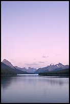 Maligne Lake, sunset. Jasper National Park, Canadian Rockies, Alberta, Canada ( color)
