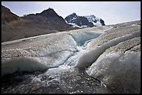 Glacial stream at the toe of Athabasca Glacier. Jasper National Park, Canadian Rockies, Alberta, Canada