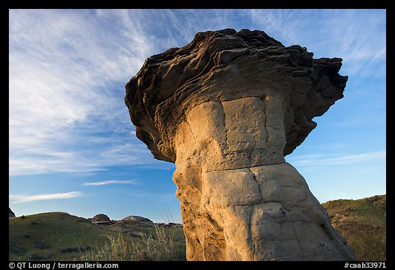 Caprock, early morning, Dinosaur Provincial Park. Alberta, Canada