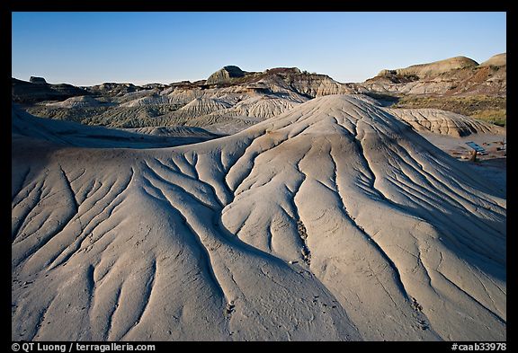 Eroded badlands, morning, Dinosaur Provincial Park. Alberta, Canada (color)