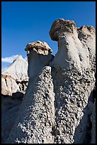 Capstone chimneys and popcorn mudstone, Dinosaur Provincial Park. Alberta, Canada (color)