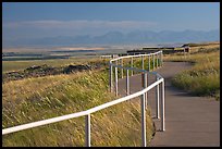 Interpretative trail and center at the top of the cliff, Head-Smashed-In Buffalo Jump. Alberta, Canada (color)