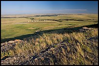 Plain seen from the top of the cliff, late afternoon, Head-Smashed-In Buffalo Jump. Alberta, Canada (color)