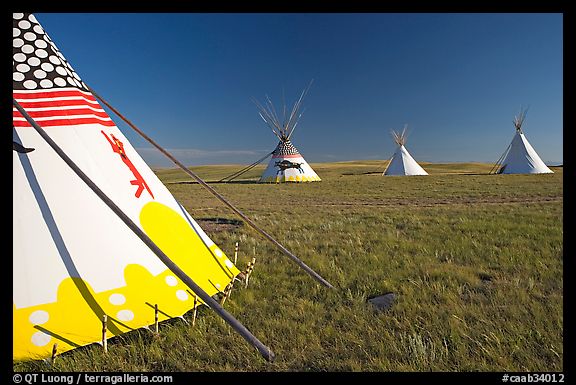 Indian Teepees,  Head-Smashed-In Buffalo Jump. Alberta, Canada