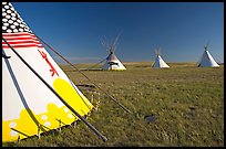 Indian Teepees,  Head-Smashed-In Buffalo Jump. Alberta, Canada ( color)