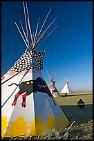 Teepee tents,  Head-Smashed-In Buffalo Jump. Alberta, Canada