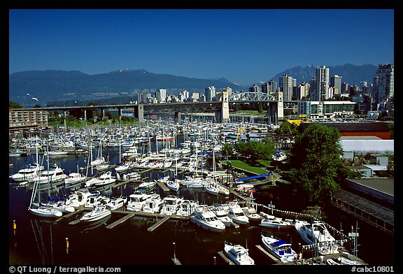 Small boat harbor on False Creek. Vancouver, British Columbia, Canada (color)