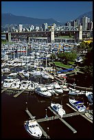 Small boat harbor on False Creek. Vancouver, British Columbia, Canada (color)