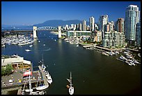 False Creek, Burrard Bridge, and high-rise  buildings see from Granville Bridge. Vancouver, British Columbia, Canada