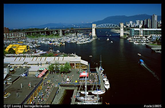 Granville Island and False Creek. Vancouver, British Columbia, Canada