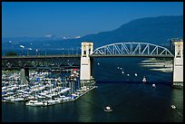 Burrard Bridge and mountains. Vancouver, British Columbia, Canada (color)