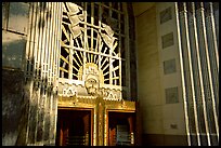 Ornate art deco Marine Building entrance. Vancouver, British Columbia, Canada (color)