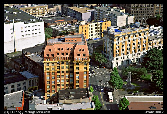 Downtown seen from the Harbor Center tower. Vancouver, British Columbia, Canada