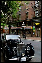 Classic car in Water Street. Vancouver, British Columbia, Canada (color)