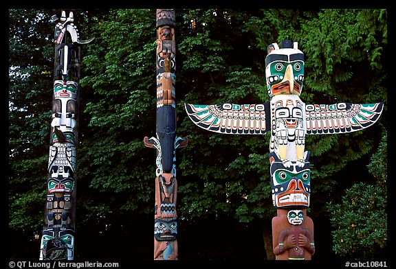 Totems, Stanley Park. Vancouver, British Columbia, Canada