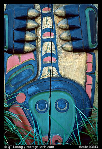 Totem detail, Stanley Park. Vancouver, British Columbia, Canada