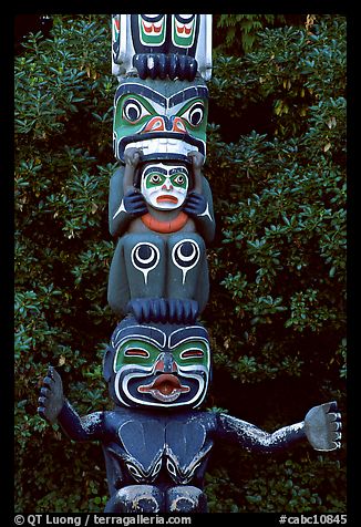 Totem section, Stanley Park. Vancouver, British Columbia, Canada (color)