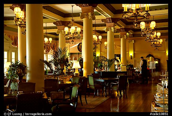 Dining hall of Empress hotel. Victoria, British Columbia, Canada (color)