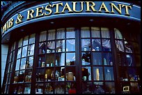 Pub and restaurant windows. Victoria, British Columbia, Canada (color)