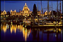 Inner harbor at night. Victoria, British Columbia, Canada (color)