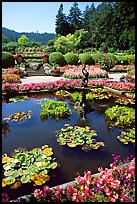 Pond in Italian Garden. Butchart Gardens, Victoria, British Columbia, Canada