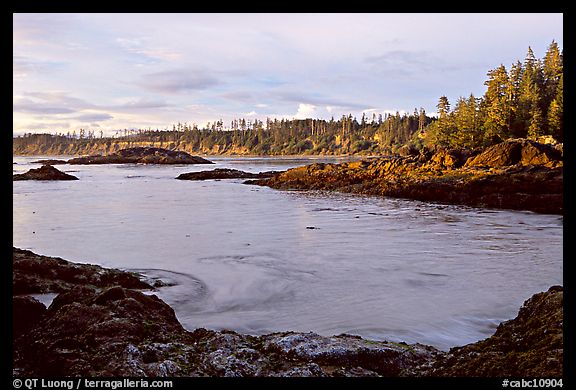 Half-moon bay, late afternoon. Pacific Rim National Park, Vancouver Island, British Columbia, Canada (color)