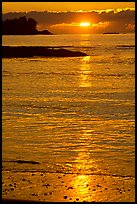 Sunset, Half-moon bay. Pacific Rim National Park, Vancouver Island, British Columbia, Canada (color)