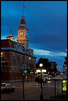 City Hall and Douglas Street at dawn. Victoria, British Columbia, Canada ( color)