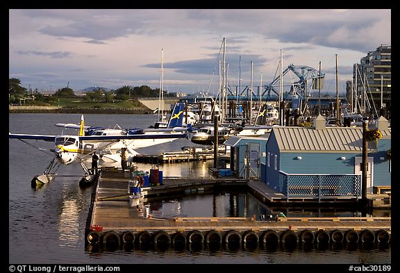 Floatplane dock in the Inner Harbor. Victoria, British Columbia, Canada