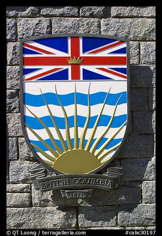 Shield of British Columbia Province. Victoria, British Columbia, Canada (color)