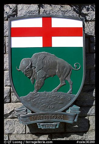 Shield of Manitoba Province. Victoria, British Columbia, Canada (color)