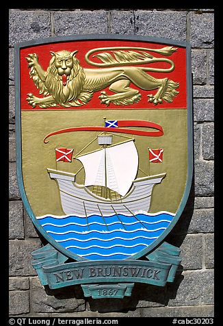 Shield of New Brunswick Province. Victoria, British Columbia, Canada (color)