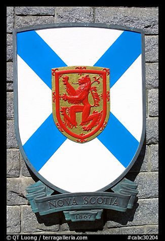Shield of Nova Scotia Province. Victoria, British Columbia, Canada (color)